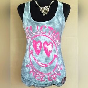 Affliction Blue Fitted Sleeveless Tank Top